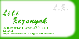 lili rezsnyak business card